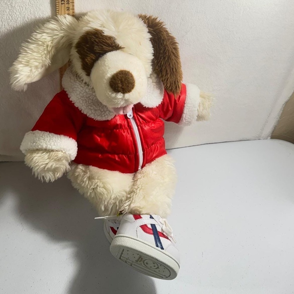 Build a Bear limited edition Plush‎ Dog Red Puffer Sneakers Stuffed Animal RARE